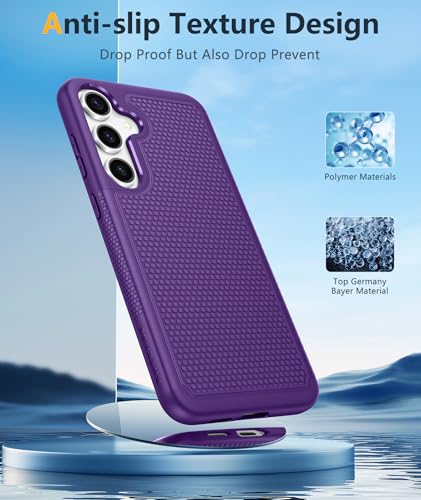 Image of FNTCASE for Samsung Galaxy S25-Plus Case: S24-Plus Dual Layer Heavy Duty Phone Protective Cover Shockproof Rugged with Non-Slip Textured - Military Drop Protection Bumper Tough - 6.7 inch(Purple)