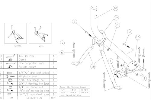 Adjustable Satellite Dish Antenna Mount For Roof Or Wall Installation, Tv Antenna Mast, J Pole Mounting Bracket Weatherproof, Hardware Included #TOP3