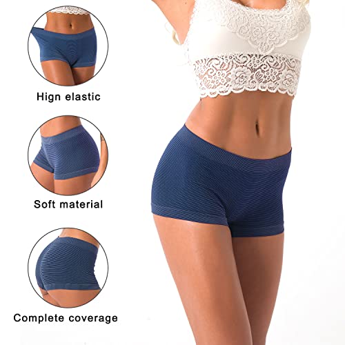 Image of DEEP TOUCH Women Boyshort Underwear Seamless Boxer Panties Breathable Stretch Boxer Briefs for Ladies 5 Pack