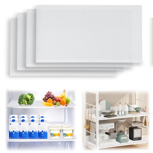 4 StüCk Anti-Gefriermatte FüR EisfäCher, 45*29Cm Anti Eis Matte Gefrierschrank Antifrost Matte KüHlschrank Wasserdichte Und Abwaschbar Konservierungsunterlage KüHlschrank Zuschneidbar (Transparent)