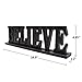 Rustic Wood Believe Sign for Home Decor, Decorative Wooden Cutout Word Decor Freestanding Believe Tabletop Decor, Black Believe Block Letters Sign Family Mantel Decor (Black Believe Sign)