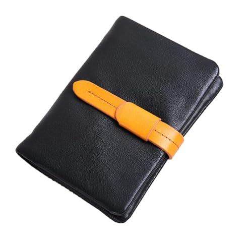 Image of DORIS&JACKY Small Wallet For Women Leather Bifold Wallet Card Case With Card Holder, 1-Black with orange, Small Leather Wallet for Women