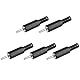 sourcing map 5Stk DC Stecker Power Cable Jack Adapter Black 2,5mm x 0,7mm für CCTV Kamera