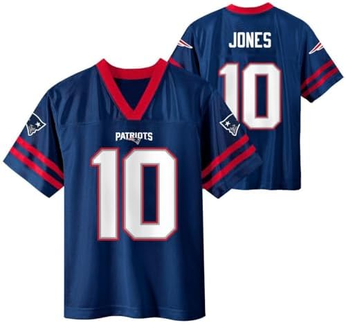 Camiseta Mac Jones New England Patriots #10 Navy Kids Youth 4-20