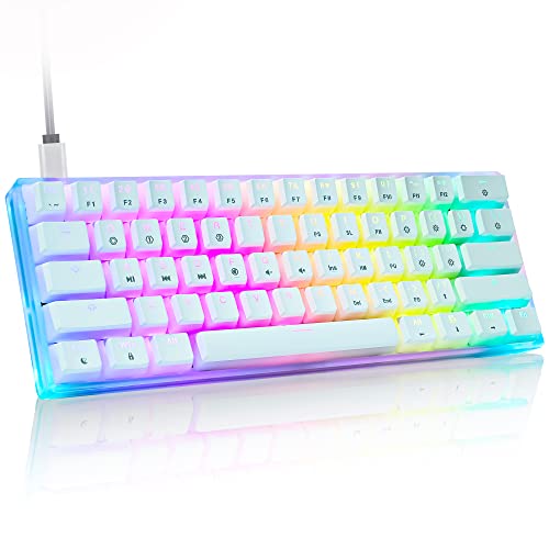 Guffercty kred Gk61 60%メカニカルキーボード Gateronリニアレッドスイッチ SK61 カスタム 60% RGB ゲーミングキーボード バックライト付きプリンキーキャップ付き ホットスワップ可能 (ガテロンメカニカルレッド)