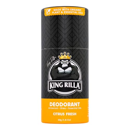 King Rilla Natural Deodorant for Men, USDA Organic, Aluminum Free