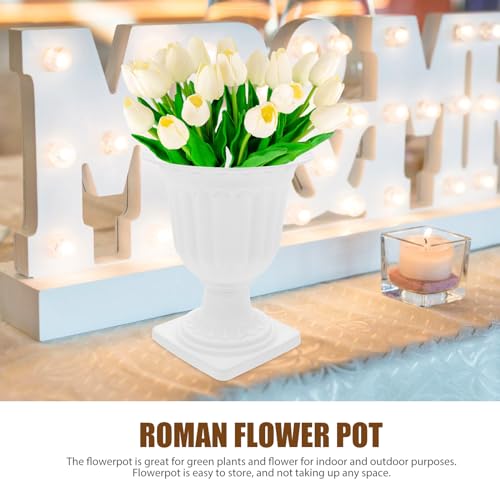Abaodam 2pcs Urn Planter Flowerpot Flower Stand for Wedding Flower Pots Indoor Front Door Decorations Pots for Plants Tall Planter Outdoor Vase White, 6.7X5.5X5.5in by Abaodam - Used condition - Image 2