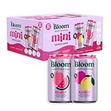 Bloom Nutrition Sparkling Energy Drink Minis, Raspberry Lemon & Strawberry Watermelon, 7.5oz 12 Pack