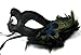 RedSkyTrader - Venetian Mask with Peacock Feathers - One Size Fits Most Black