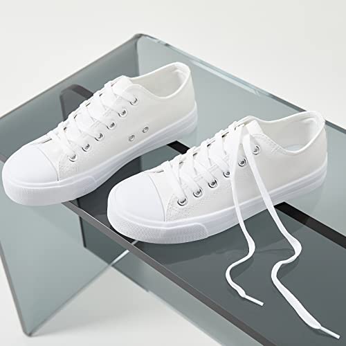 hash bubbie White Sneakers for Women Womens Tennis Shoes Women's Fashion Leather Sneakers Lace up Casual Shoes for Walking（White.US7） by hash bubbie - Image 8