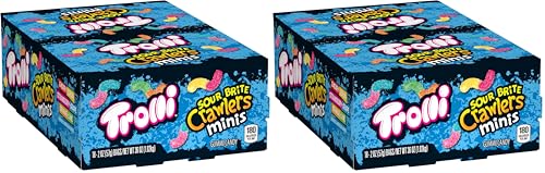Image of Trolli Sour Brite Crawlers Minis Candy, Sour Gummy Worms, 2 Ounce Treat-Size Pouches (Pack Of 36)