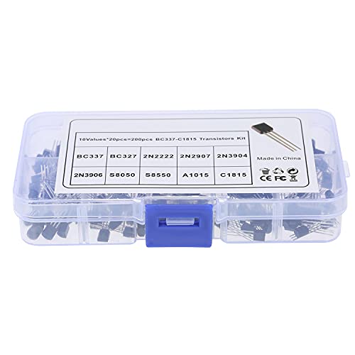 Duotar Kit de sortimento de transistores Transistores de potência NPN PNP de 200 peças BC337 BC327 2