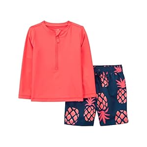 Simple Joys by Carter’s Baby-Jungen Swimsuit Trunk and Rashguard Set