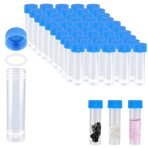 Lot De 50 Tubes à Essai 12x75 Mm Avec Bouchon - 4 Ml - Pour DIY, Labo, Décoration Fleurs - 2