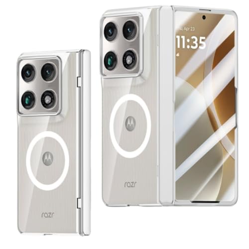 �Ή� Motorola razr fold �P�[�X ��̌^�K���X�t�B�����t�� �}�O�l�b�g�[�d�Ή� ���� �N���A �S�ʃJ�o�[ ���b�L���H,MagSafe��(����)