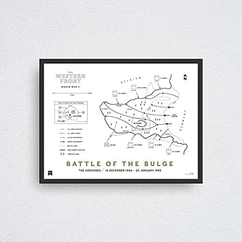 Arte de pared patriótico, póster de mapa de batalla de las protuberancias, arte de pared de mapa de la Segunda Guerra Mundial, recuerdos de la