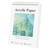 Fuxi Acrylic Sketchbook 8.5x11, 20 Sheets(40page) Paint Paper for Acrylic Painting, 246 lb/ 400gsm Paper for Paint Pens.