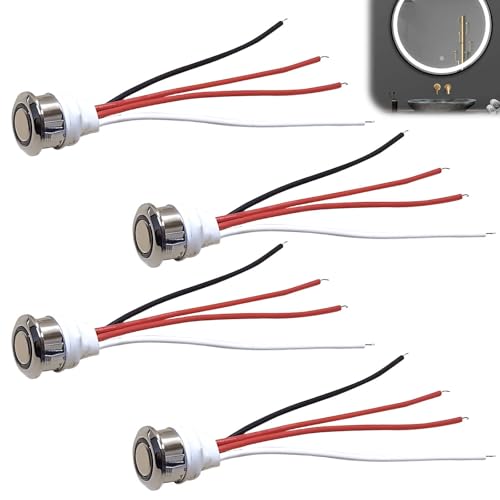 4 interruttori touch a LED da 12 V: Dimmer DC 5-24 V, interruttore a sensore, regolazione continua, per foro di montaggio da 18 mm