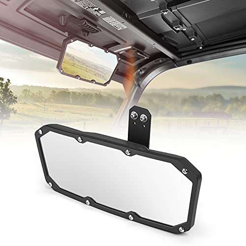 KEMIMOTO UTV Rear View Mirror Center Mirror Compatible with Polaris Ranger 500 570 900 XP 1000XP Crew 2017-2026 Require Factory Drop Down Mounting Tab
