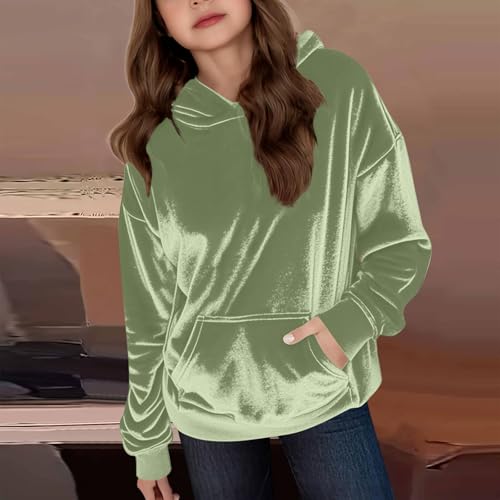 Teen Girls Velour Hoodie Pullover Sweatshirts Fall Winter Warm Soft Long Sleeve Oversized Fleece Fuzzy Tops with Pocket2