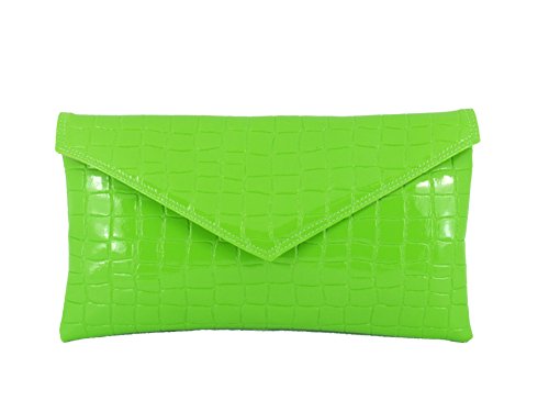 Pochette enveloppe crocodile verni idéale pour vos soirées