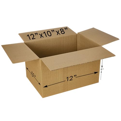 Image of BonKaso 3 Ply Brown Corrugated Packaging Packaging Box Size:12x10x8 inch, Pack of 10