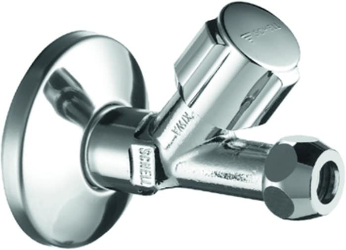Schell - Válvula de asiento inclinado comfort-1/2 'cromo, con la extensión y el rosetón