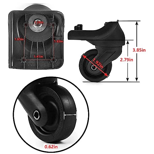 Spinner Luggage Replacement Wheels，Repair Suitcase Wheels Parts, Spinner Travel Customs Box, W044 (Pair)3