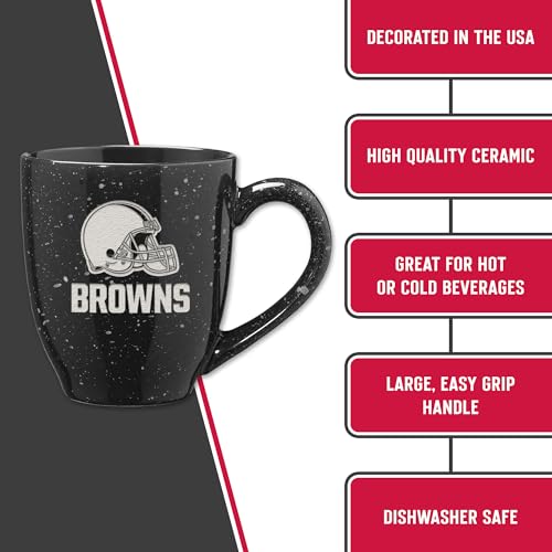 Image of Rico Industries NFL Football 16 oz Team Color Laser Engraved Speckled Ceramic Coffee Mug