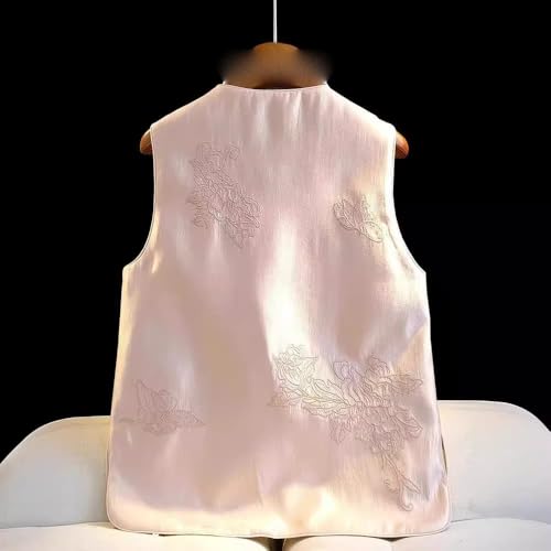 Chaleco sin mangas para mujer con cuello redondo estilo nacional vintage 2