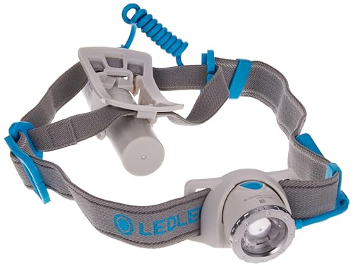 Ledlenser NEO10R LED Stirnlampe Lauflampe, Blau, aufladbar 18650 Akku, 600 Lumen, rotes Rücklicht, fokussierbar, Leuchtdauer bis 120h, Running, Sport, Laufen, Joggen, Ausdauer, Kopflampe
