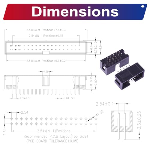 Kit de Conectores IDC Box Header 2.54mm 47 pcs miniatura 5