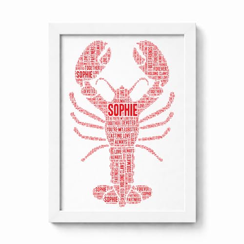 Violet Grace Personalised Lobster Word Art Print - You're My Lobster Wall Art Picture Friends Gift - A5, A4, A3 Poster, Prints & Framed