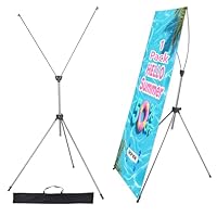 WAWOHERRNS Adjustable Tripod X Banner Stand,23 x 63 to 32 x 78 Inch X Frame Banner Stand with Portable Retractable Carrying Bag for Trade Show Exhibition Marke