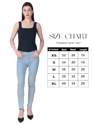 Image of Sizi Women Padded Camisole Workout Top| Tank Top with No Trace,Square Neck Seamless Vest,Elastic Removable Wide Shoulder Strap Camisole