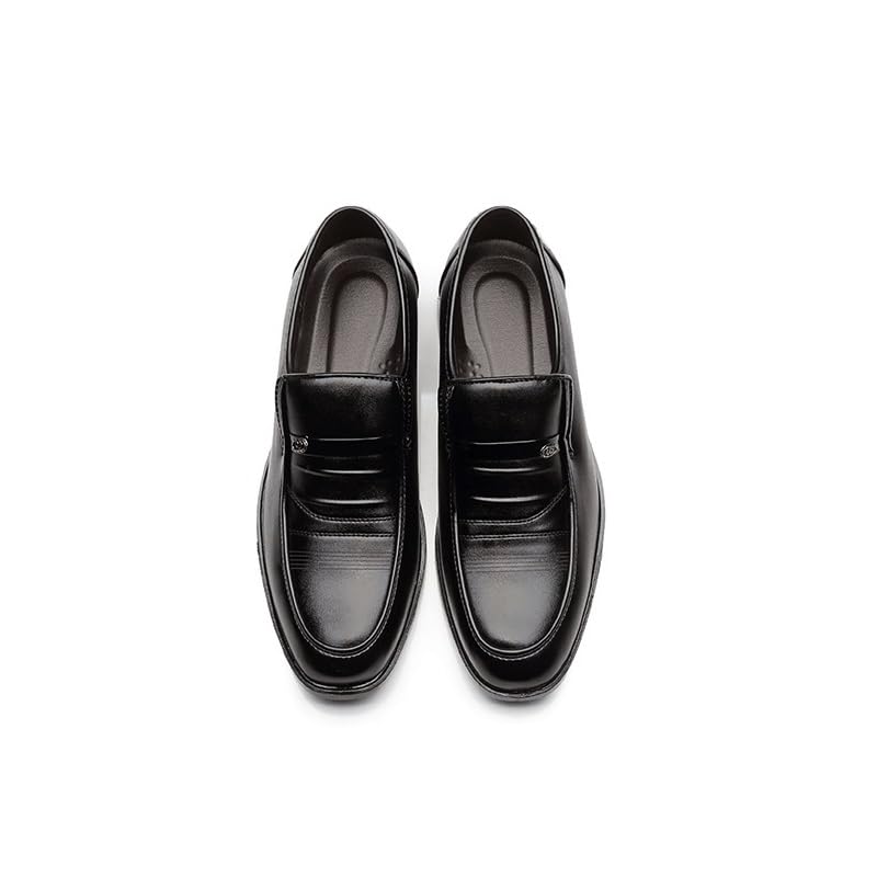 Men's Patent Leather Slip-on Dress Shoes Gentleman Wedding Business Work Office Outdoor Party Casual Shoes Formal Sneakers(Black,9.5)