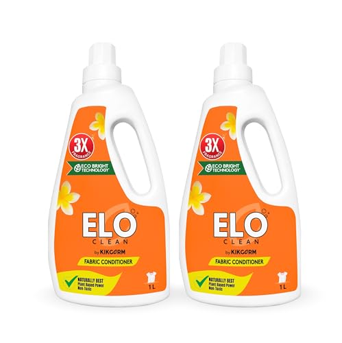 Image of ELO Clean by Kikgerm Plant Based Fabric Conditioner (2000ml) Natural, Eco-friendly, Non-toxic, Chemical-free, Biodegradable -Kids Safe, Skin Safe -Long Lasting Fragrance & Softness - 1000ml(Pack of 2)