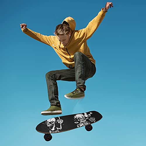 Digtia Halloween Funny Skull Skateboard Grip Tape 33X9 Inches 1 Sheet Cute Skeleton Bubble Free Waterproof Scooter Sand Paper #TOP3