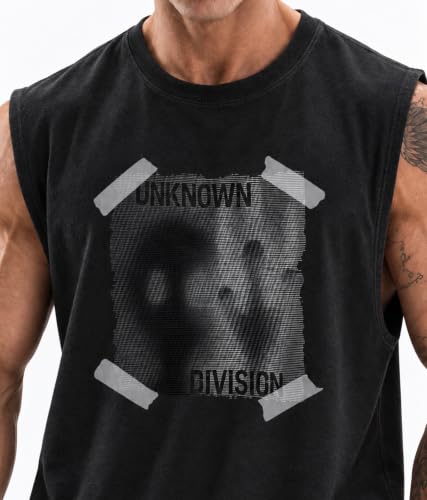 Image of SHODOX Men's 100% Cotton Tank Top | Round Neck Sleeveless Gym Vest | Loose Fit Casual Sportswear T-Shirt | Breathable & Lightweight Fitness Wear for Workout & Active Wear