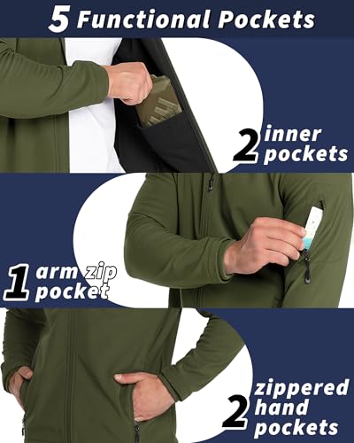 Image of 33,000ft Men's Hooded Softshell Jacket Waterproof Lightweight Insulated Windbreaker Fleece Lined Rain Shell Jacket