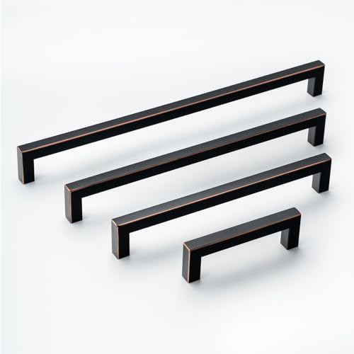 Aibeli 20 Pack Oil Rubbed Bronze Drawer Pulls 3 3/4 Inch Hole Centers - Stylish and Modern Square Cabinet Handles for Kitchen Hardware - Image 9