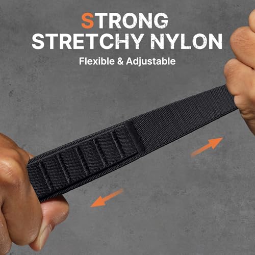 Image of Bandletic Compatible with Galaxy Watch Ultra Bands for Men, Rugged Stretchy Nylon Compatible with Samsung Galaxy Watch Ultra Band 47mm 2025 /2024, Soft Wide Sport Loop Strap with G-Hook, All Black