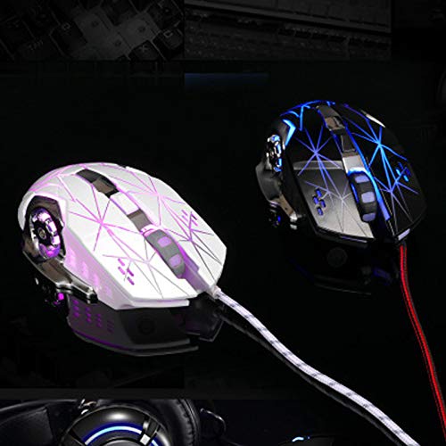 Ratón ergonómico para PC Yanghao con cable USB e iluminación LED de colores 4