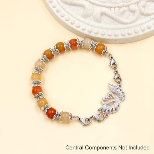 Image of Interchangeable DIY Semi-Finished Medical Alert Bracelet - 8mm Natural Stone Bead Adjustable Dual-Use Bracelet - YA5062