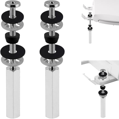 iFealClear 2 PCS Universal All-Metal Toilet Seat Bolts 3 Inch Toilet Screw