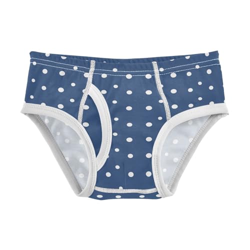 visesunny Boys Cotton Underwear Blue White Polka Dot Pattern Printed Toddler Soft Training Briefs Size 2T-8Y for Kids