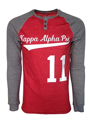 Mega Greek Kappa Alpha Psi Henley T-Shirt (X-Large, Red)