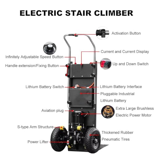 Carretilla eléctrica para escaleras 881 lb capacidad miniatura 3