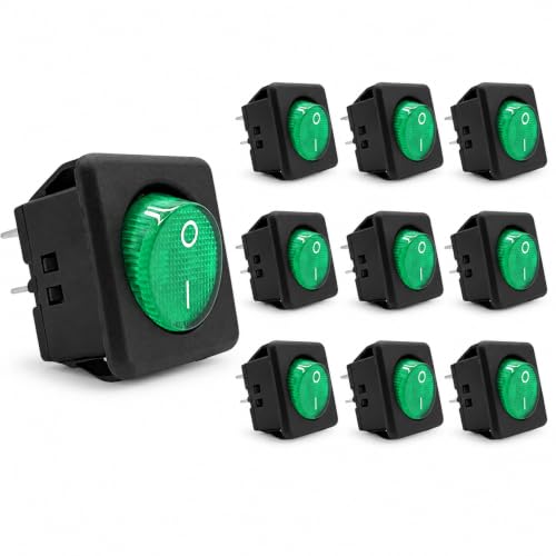 Interruptor Basculante DPST ON/OFF 4 pin, Rojo, 10 Unidades
