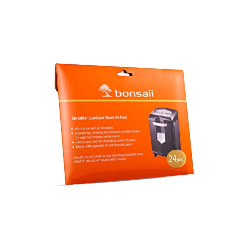 Bonsaii Paper Shredder Lubricant Sheets, 24-Pack (8.7 X 7.9 Inch/Piece) #TOP5